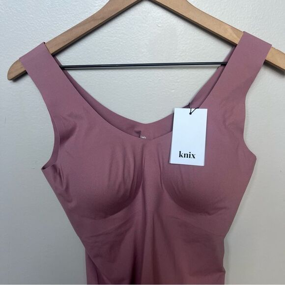 Knix NWT Evolution Tank in Sweet Fig Pink Mauve Shaping Tank Built in Bra Large - Picture 4 of 8
